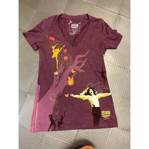 MICHAEL JACKSON IMMORTAL WORLD TOUR CIRQUE DU SOLEIL T SHIRT V NECK WOMENS SMALL